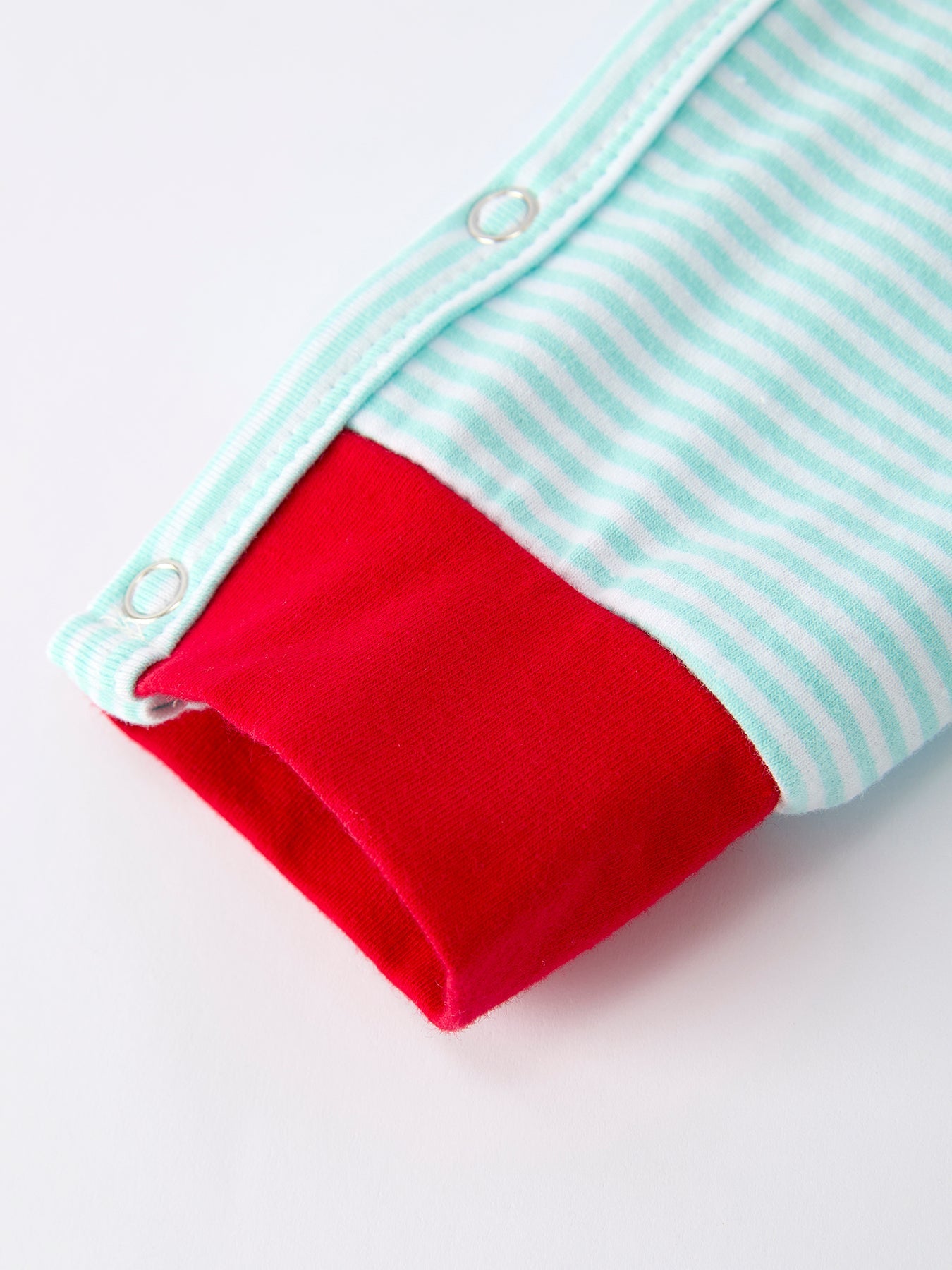 Christmas Santa Candy Cane Cookie Embroidery Baby Boys Striped Romper