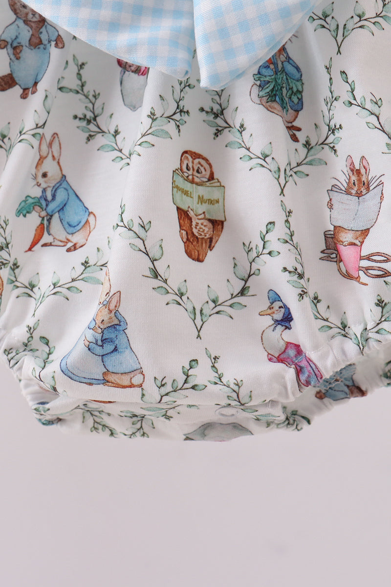 Blue bunny bow bubble