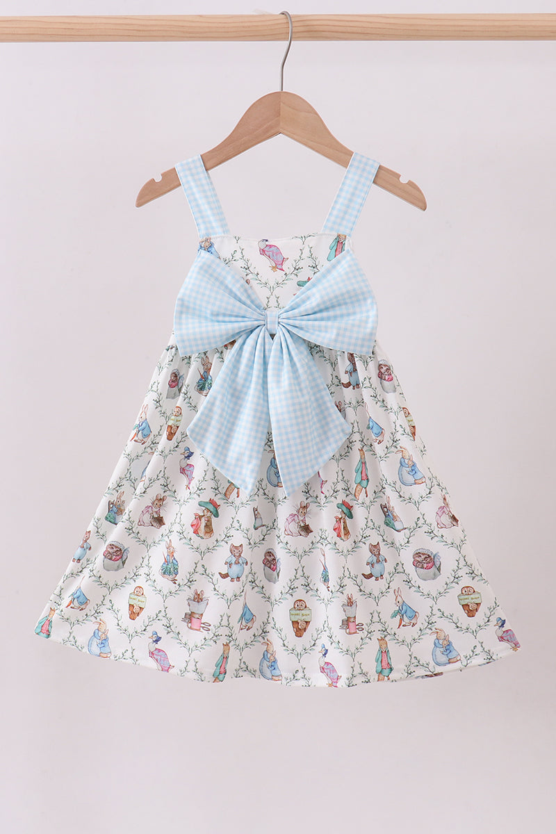 Blue bunny bow dress