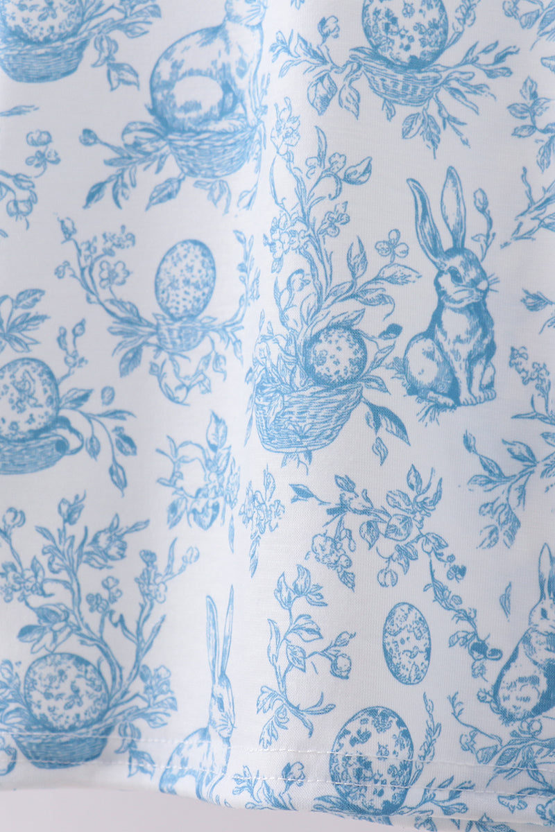 Blue bunny egg shorts set