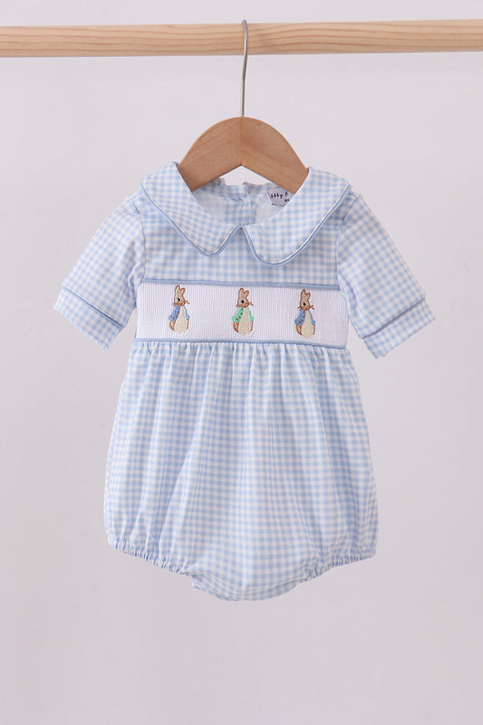 Blue bunny embroidery bubble