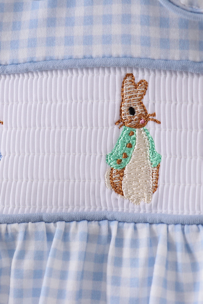 Blue bunny embroidery bubble