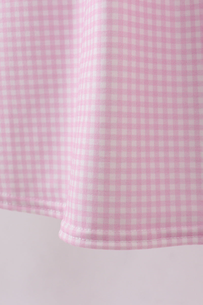 Pink bunny embroidery dress