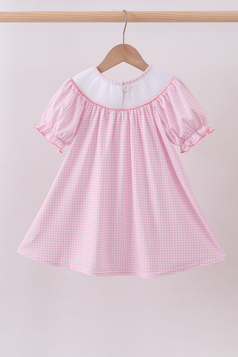 Pink bunny embroidery dress