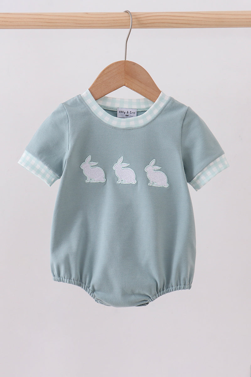 Blue bunny embroidery bubble