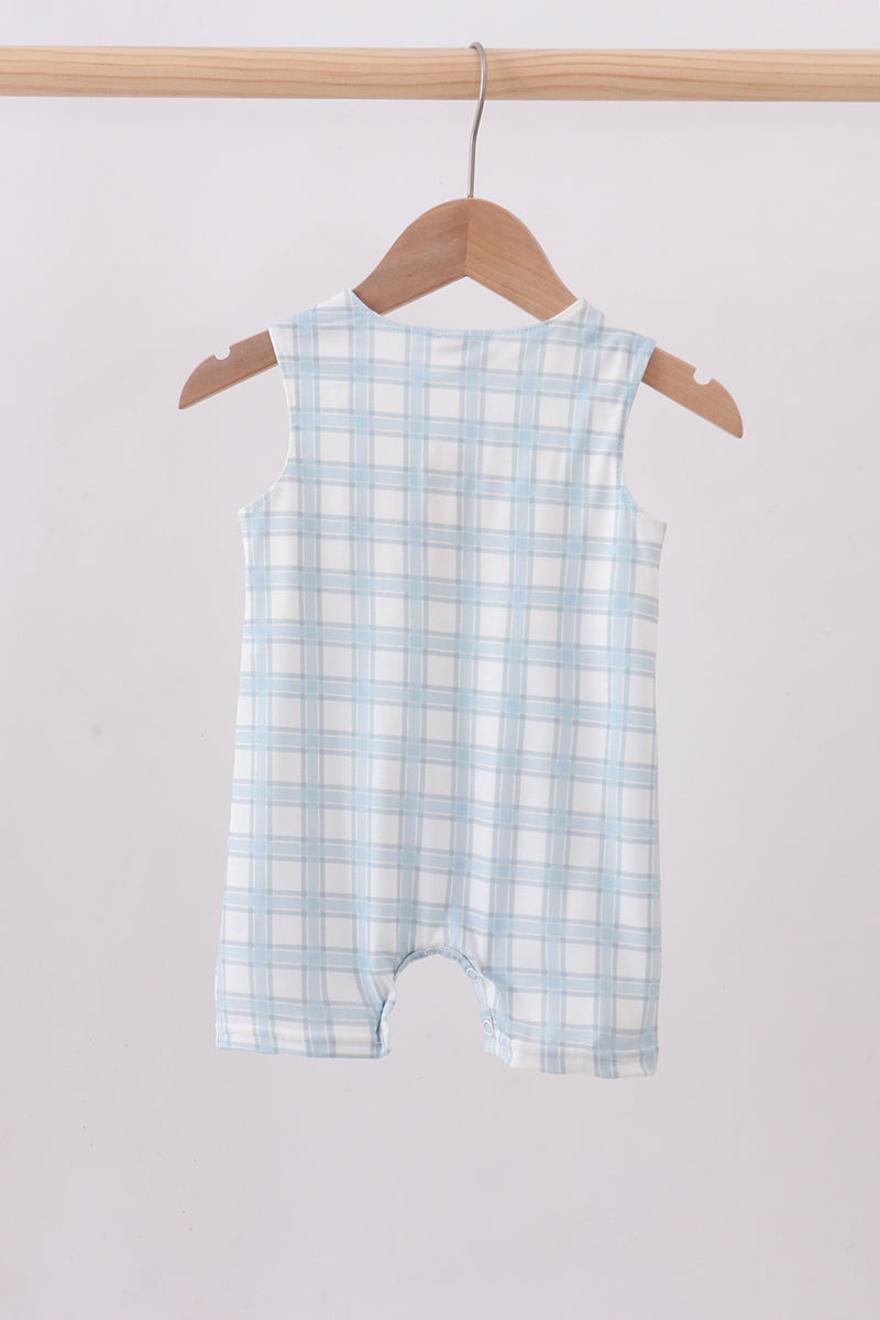 Blue cross smocked plaid jonjon