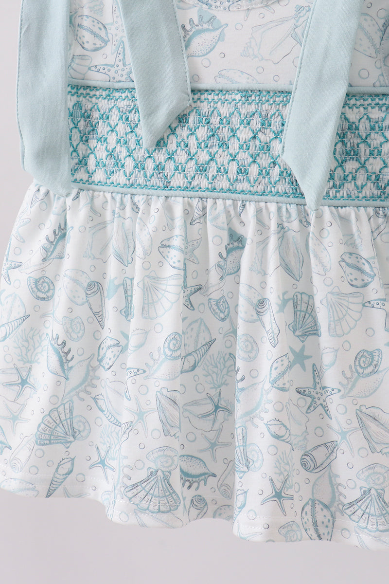 Sea shell smocked bloomer set