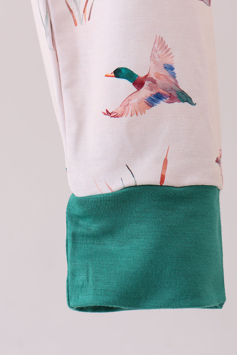 Green duck bamboo pajama set