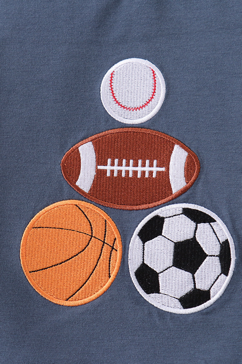 Sports ball embroidery top