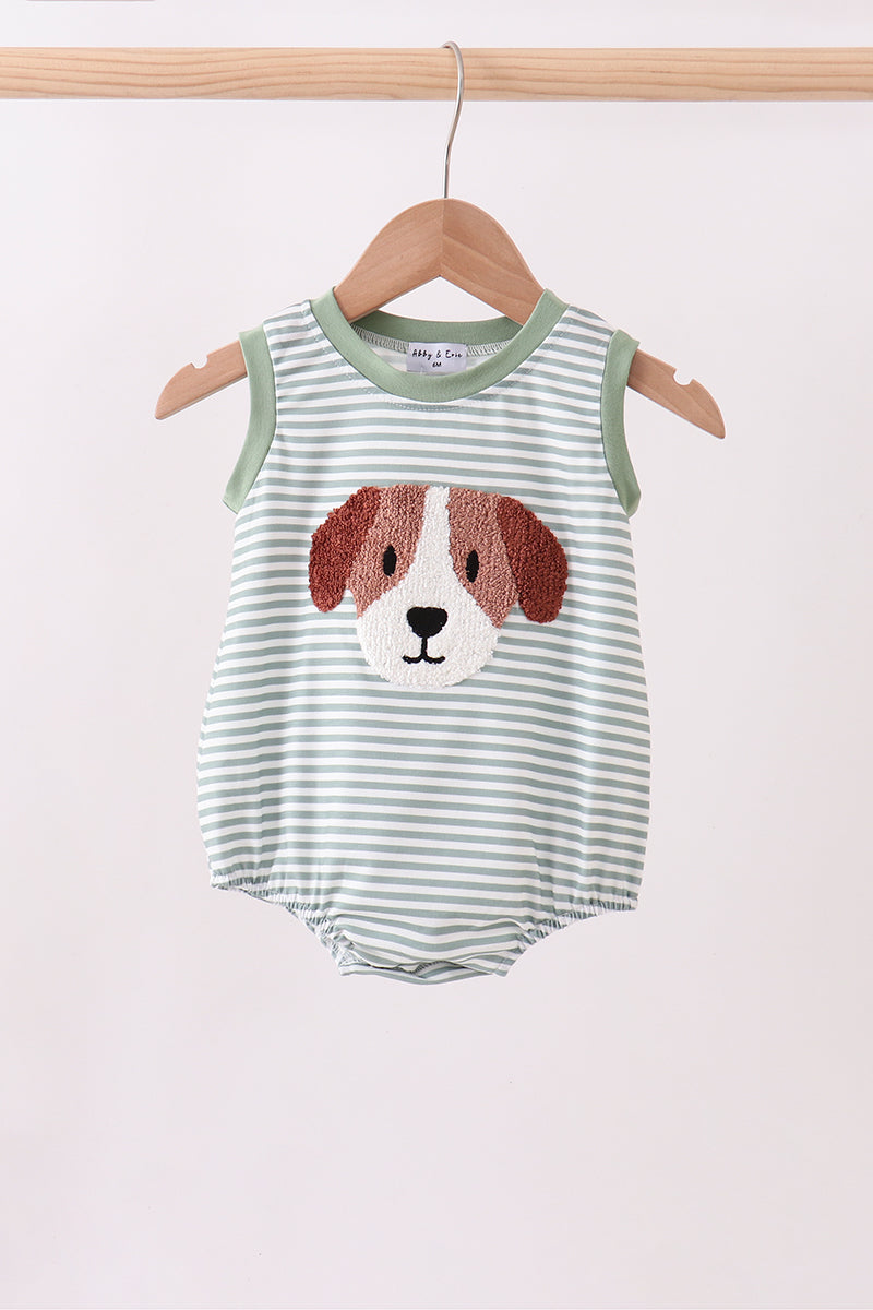 Gray stripe puppy french knot bubble