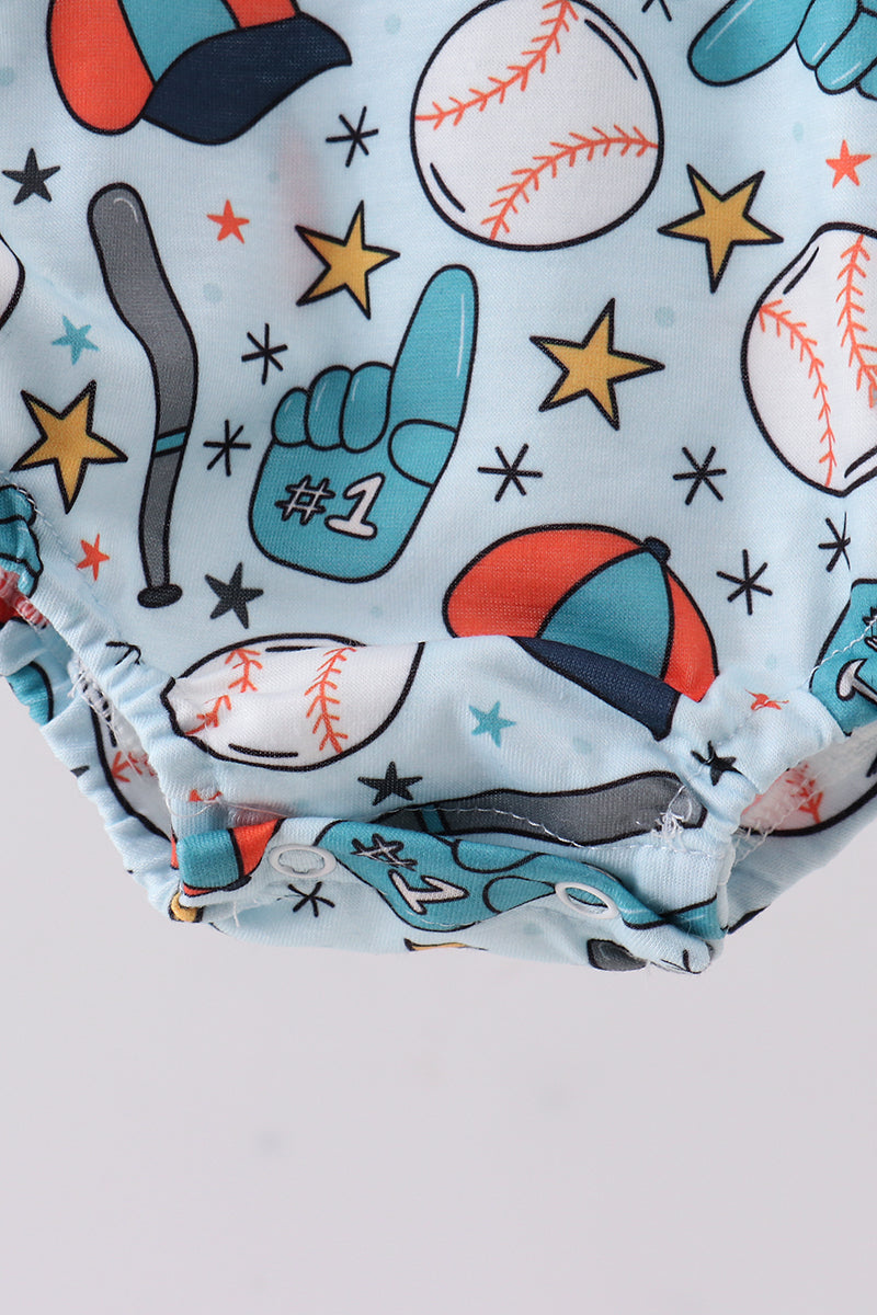 Navy baseball print bubble