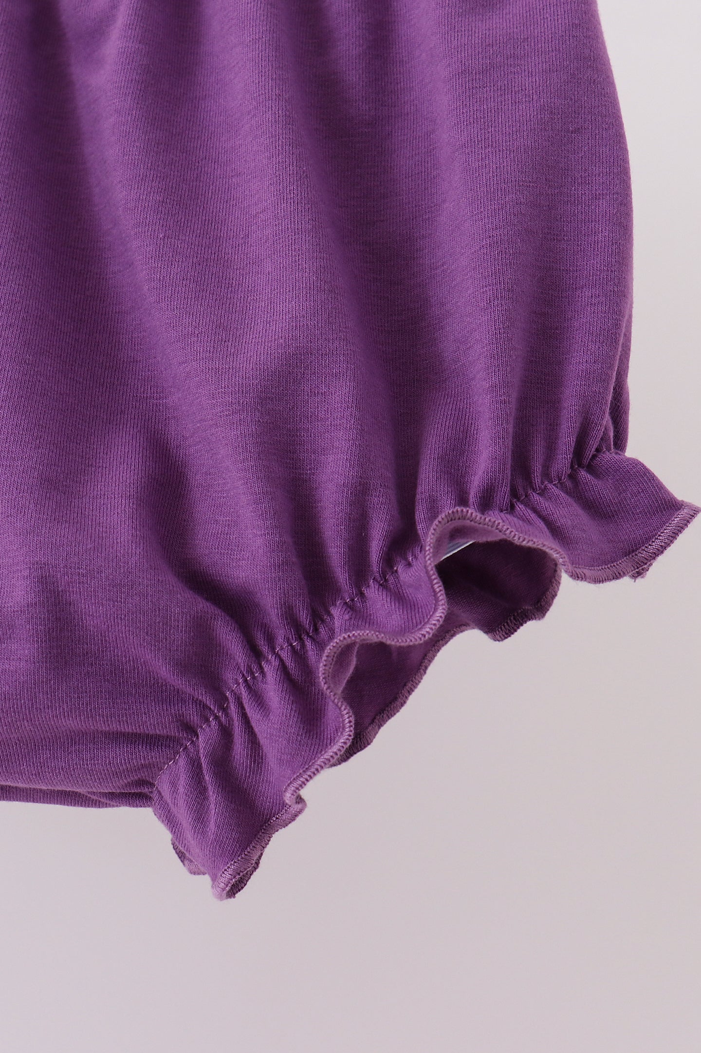 Purple floral smocked ruffle bloomer set