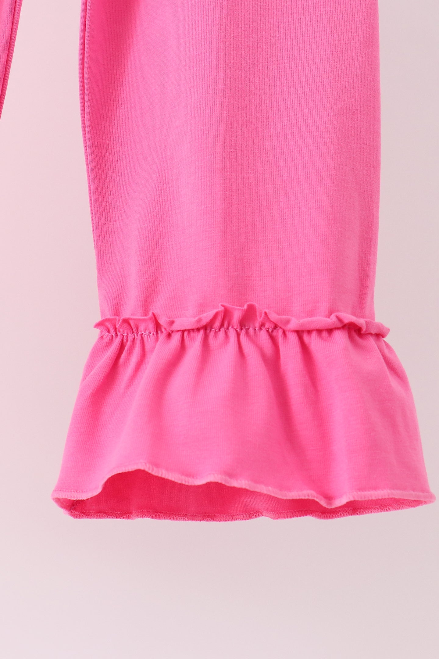 Pink bow pearl ruffle pants set