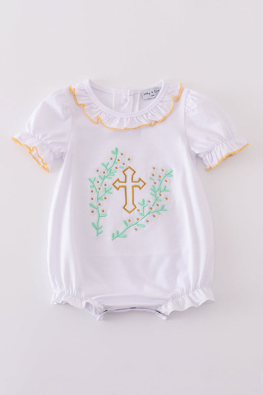 Easter cross embroidery girl bubble