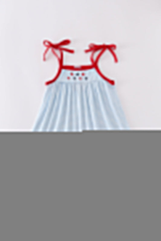 Gingham star embroidery dress