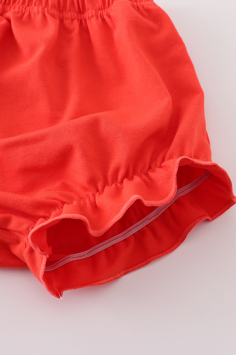 Apple print bow bloomer set