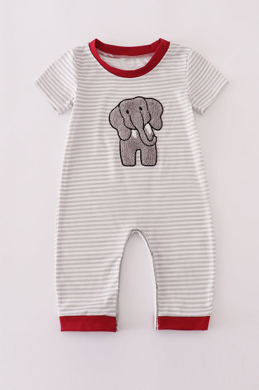 Alabama polka dot elephant french knot romper