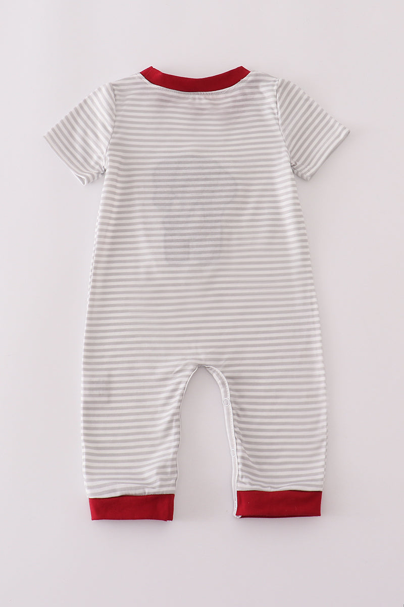 Alabama polka dot elephant french knot romper