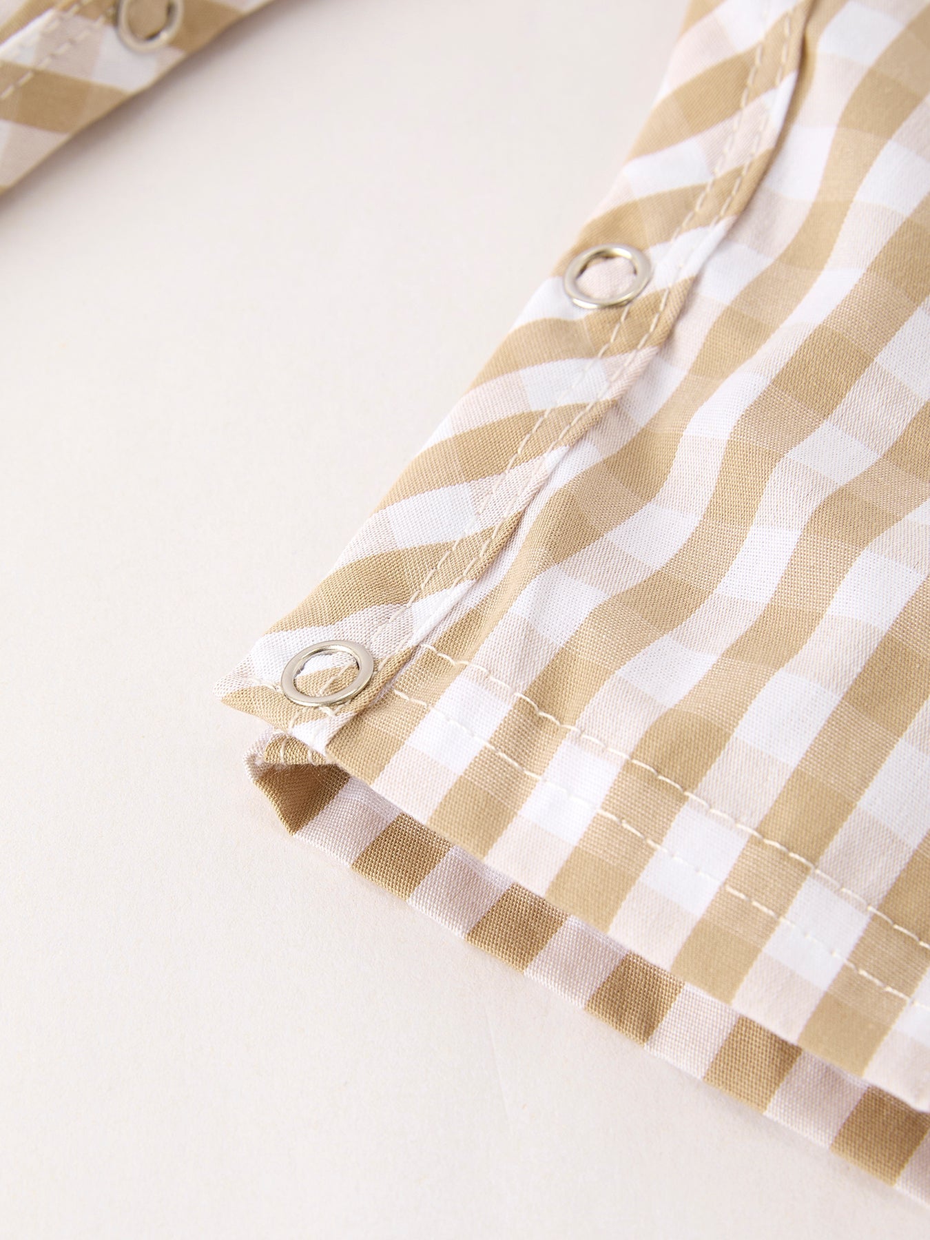 Fall Thanksgiving Apricot Plaid Chick Embroidery Smocking Baby Boys Romper