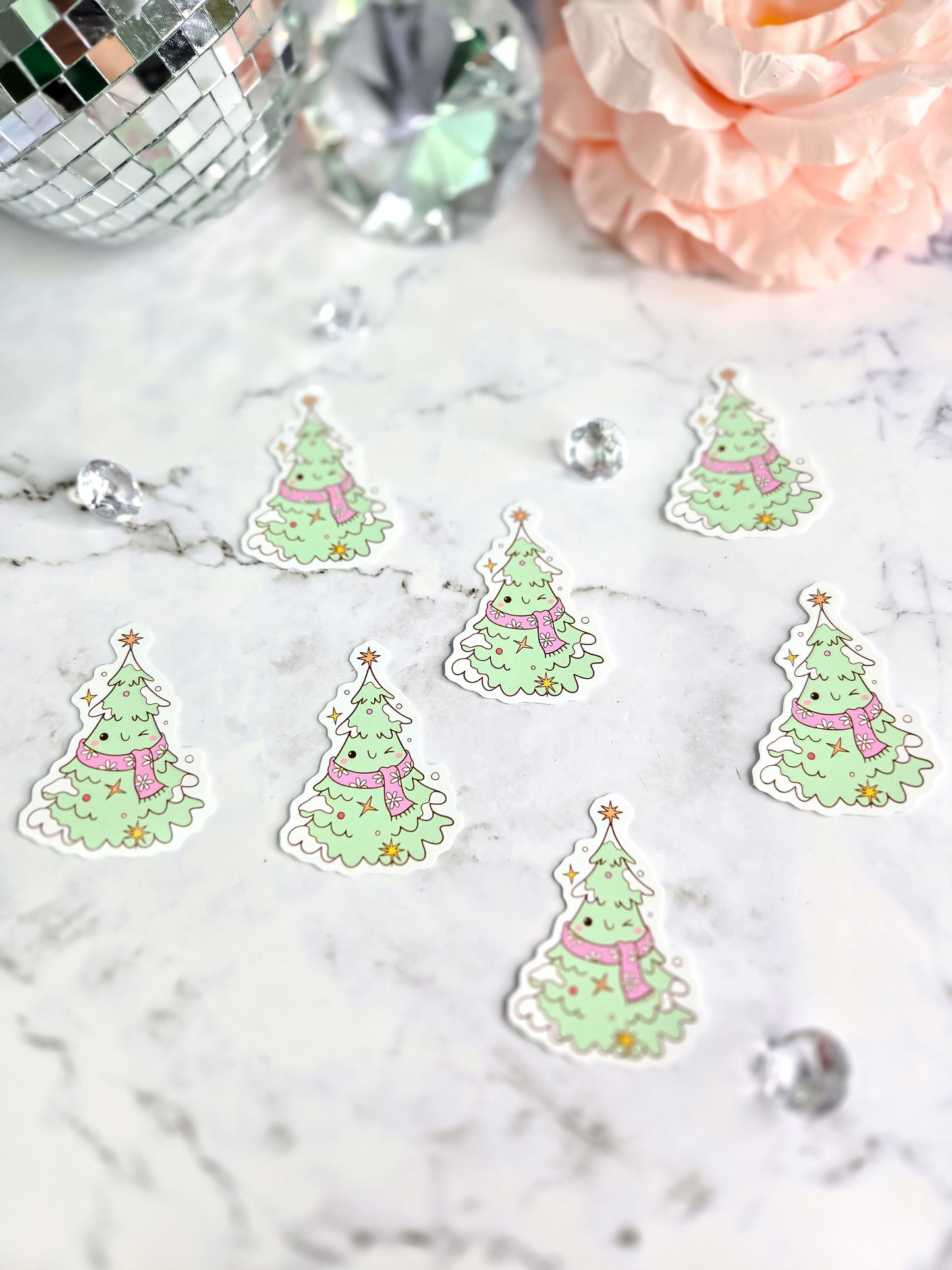 Friendly Christmas tree sticker