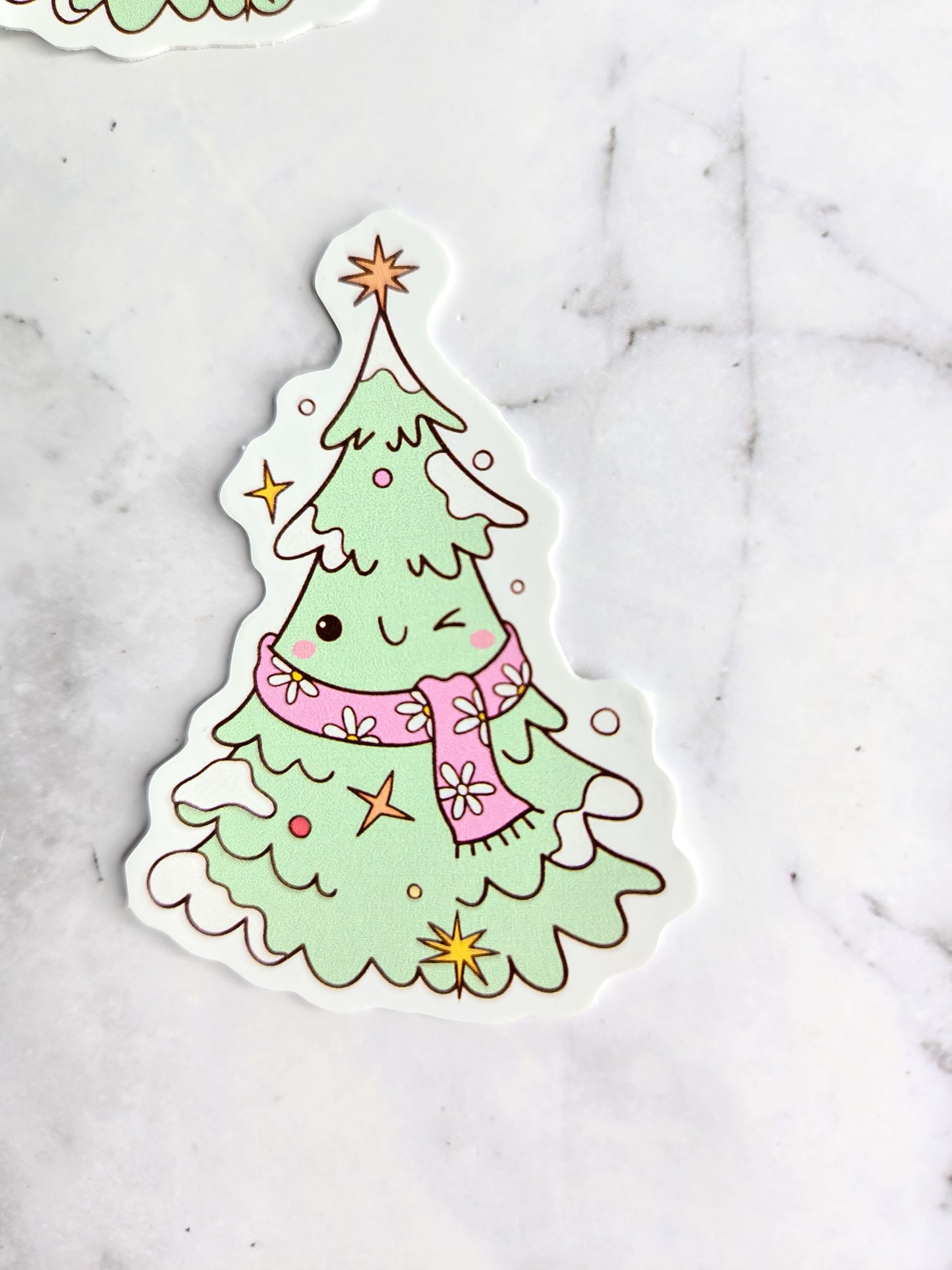 Friendly Christmas tree sticker