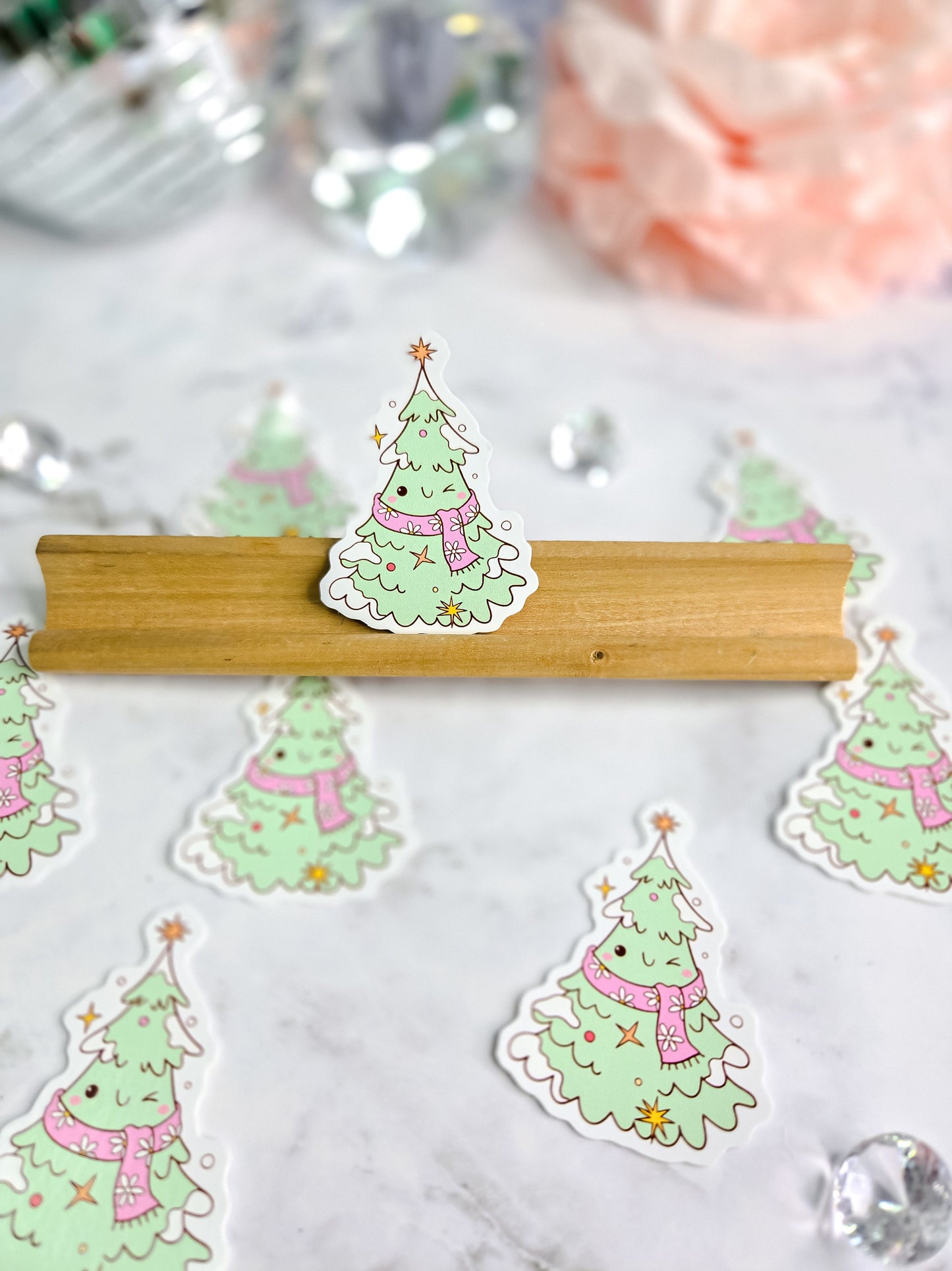 Friendly Christmas tree sticker