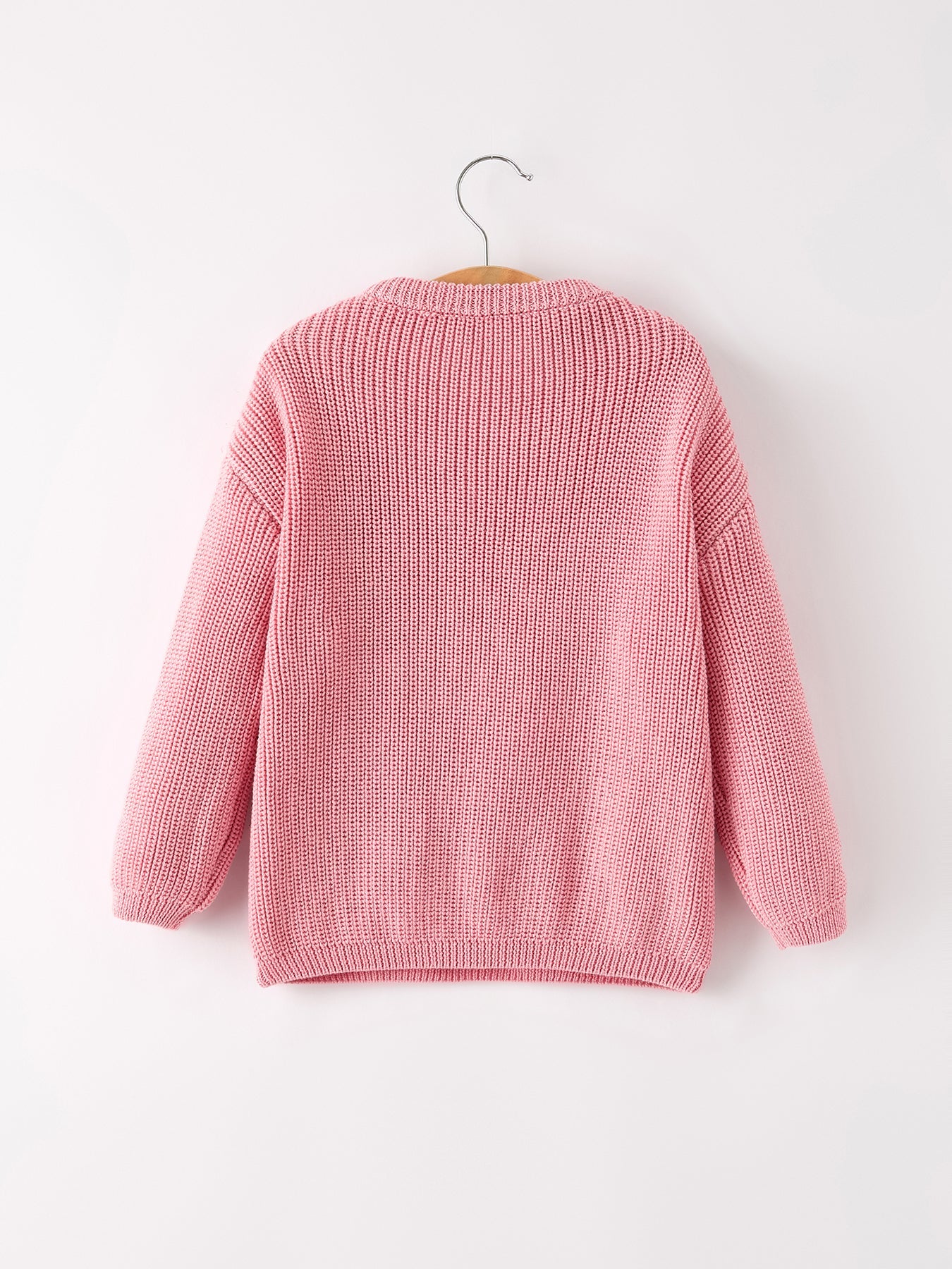 Christmas Winter Bow Girls Pink Pullover Sweater
