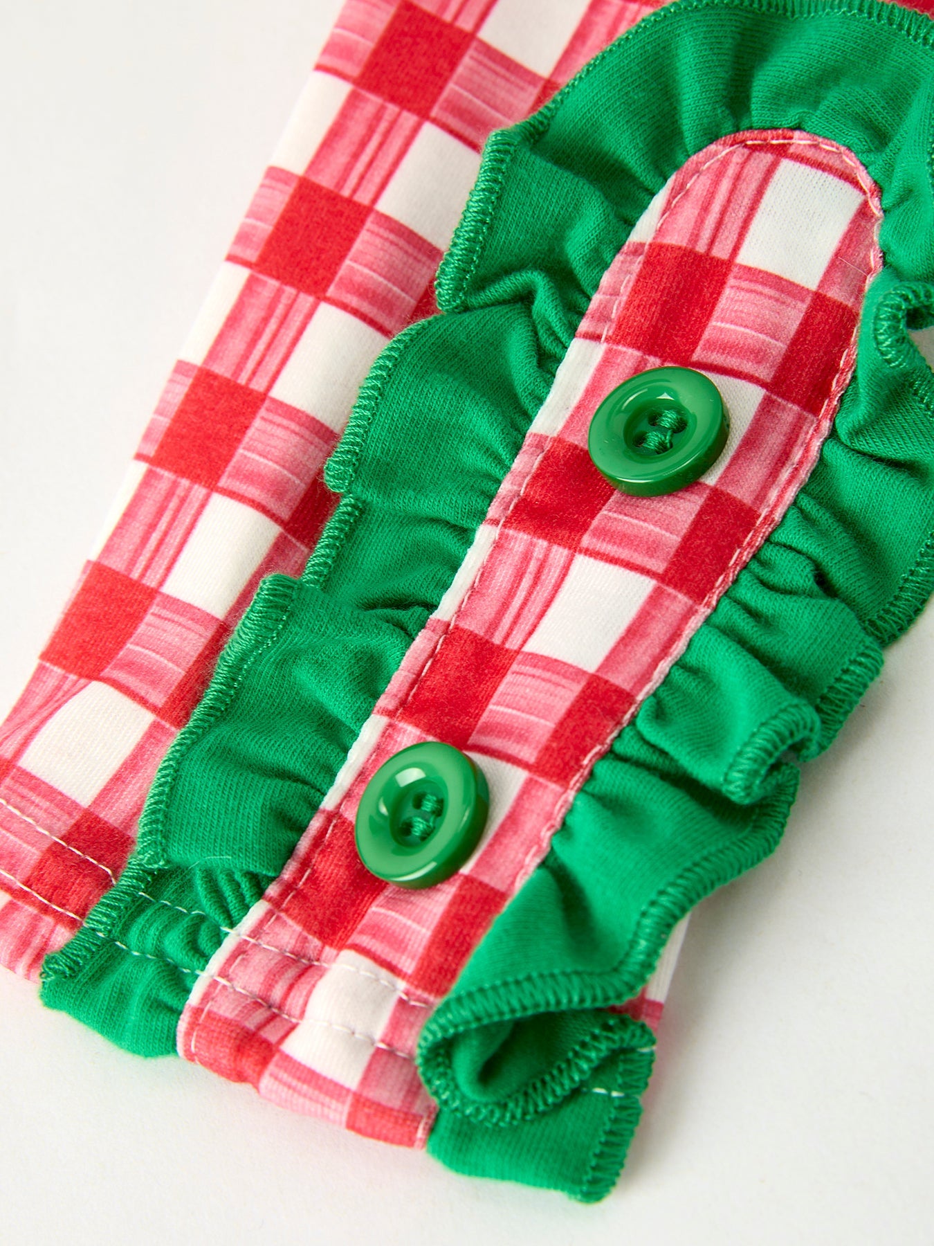 Christmas Character Candy Embroidery Green Girls Set