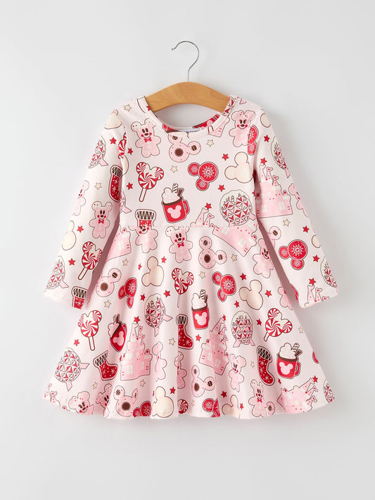 Christmas Sweet Holiday Cheer: Gingerbread and Candy Dress for Toddlers Girls