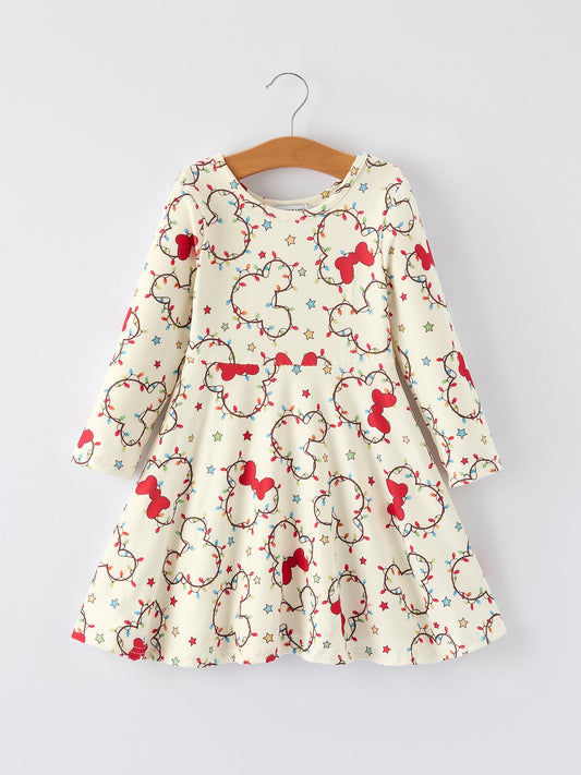 Cute Christmas Decor Dress: Colorful String of Lights