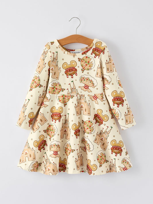 Christmas Candy and Gingerbread Girl Dress: Joyful Holiday Theme
