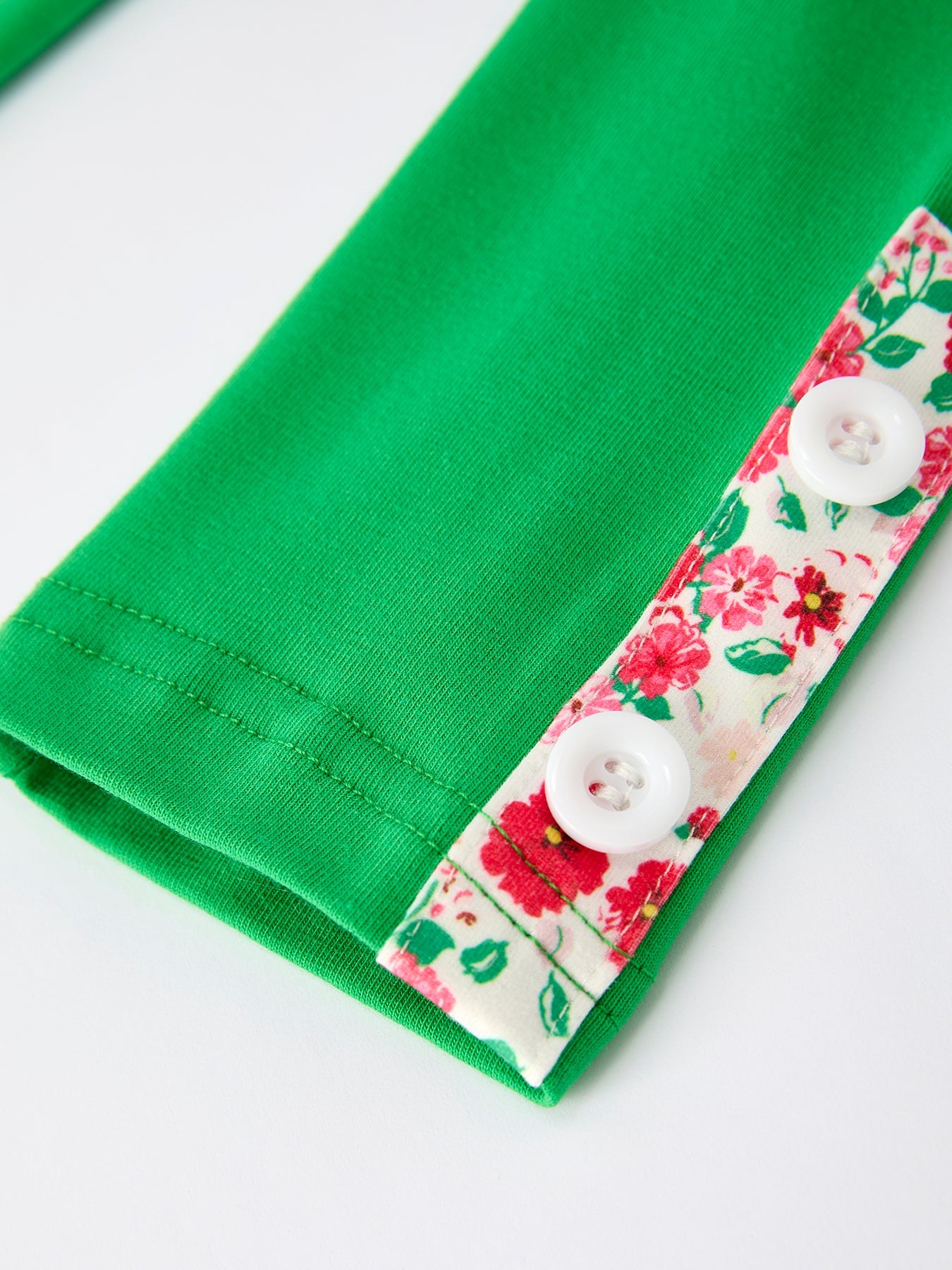 Christmas Santa Applique Girls Floral Long Sleeve Set