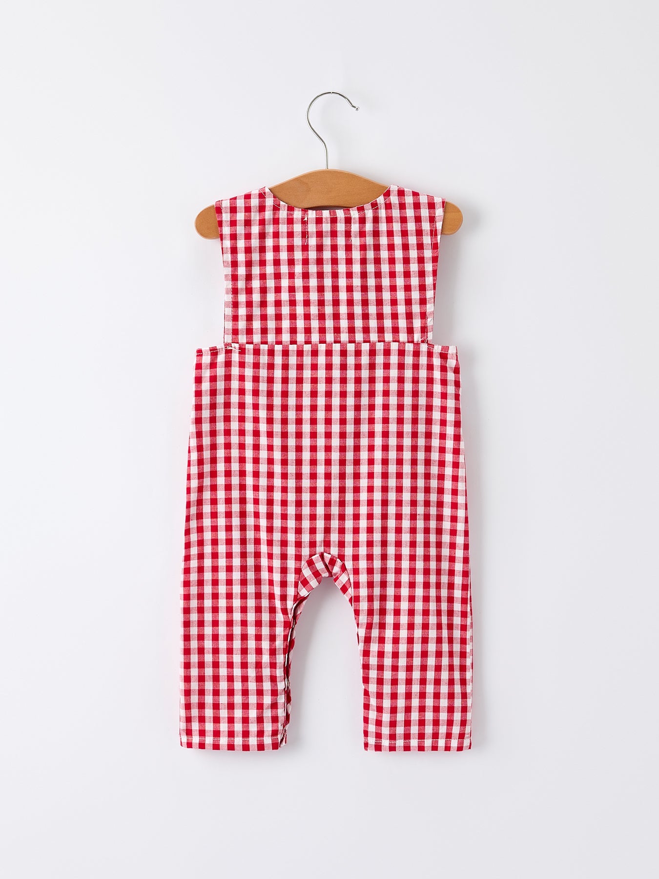 Christmas Smocking Embroidered Christmas Tree Plaid Plaid Baby Boy Romper