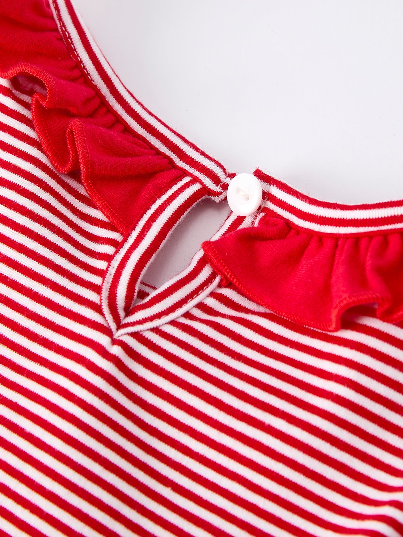 Holiday Girls Dress with Embroidered Christmas Lights and Red Bow Details