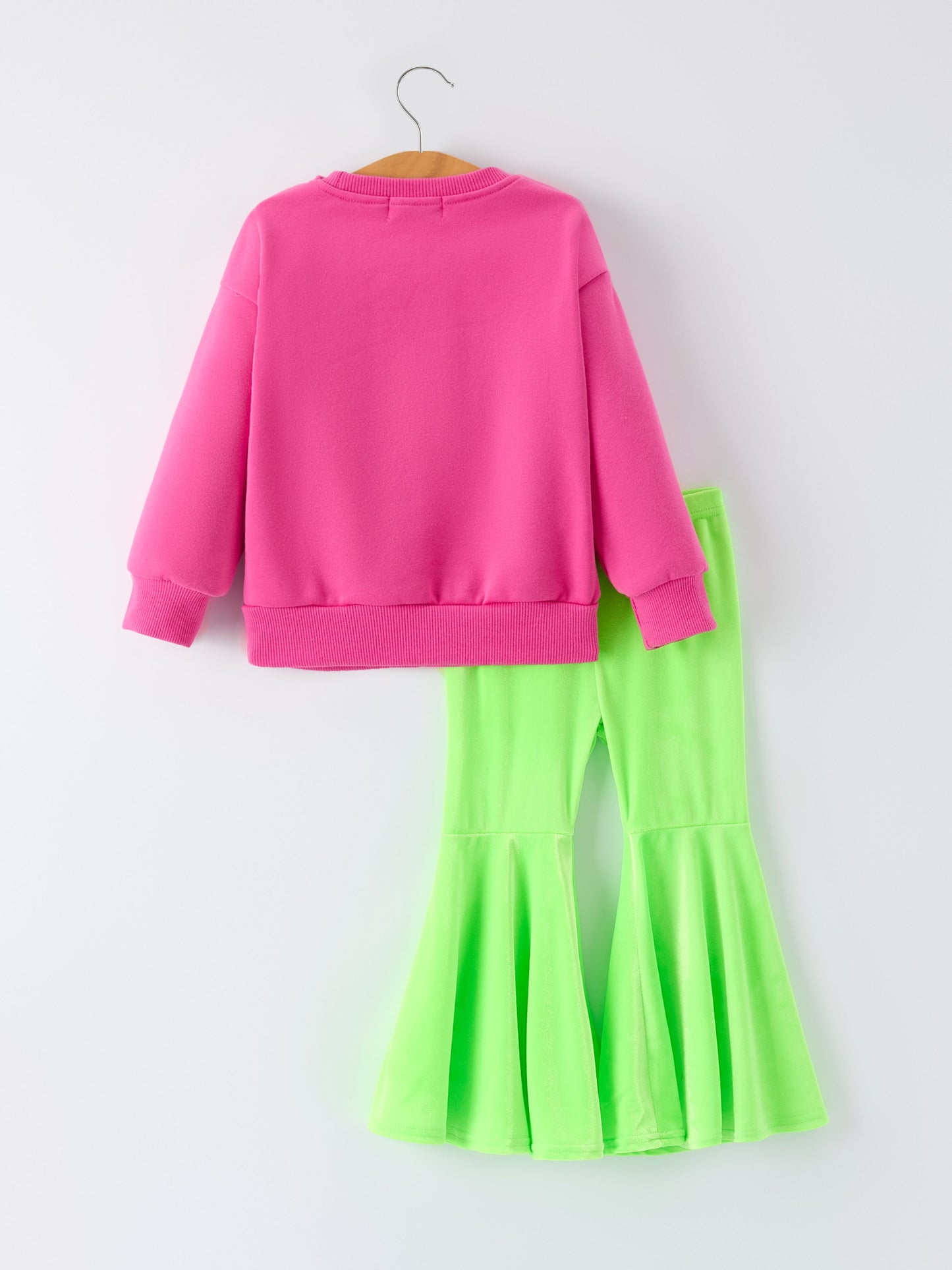 Christmas Party Outfit for Girls – Pink Letter Long Sleeve Top with Pants