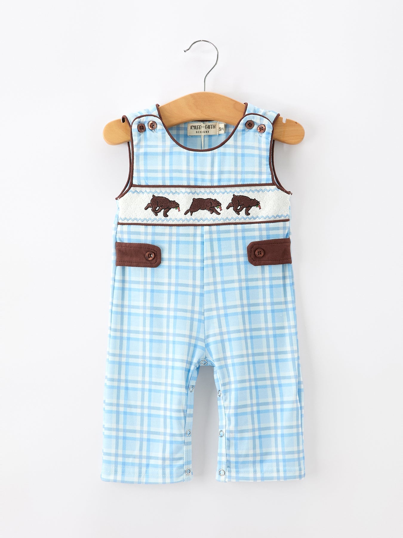 Bear Smocked Plaid Baby Jonjon