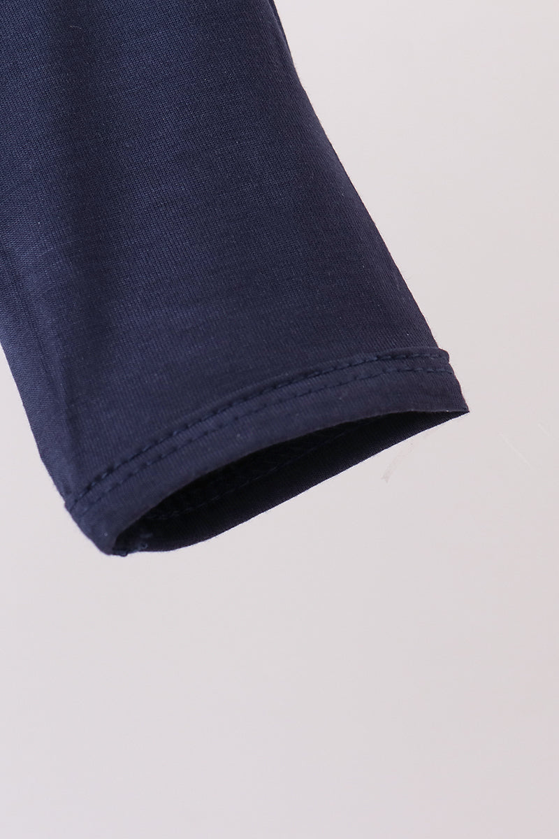 Navy zipper bamboo romper