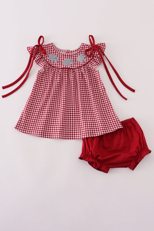 Alabama roll tide elephant embroidery bloomer set