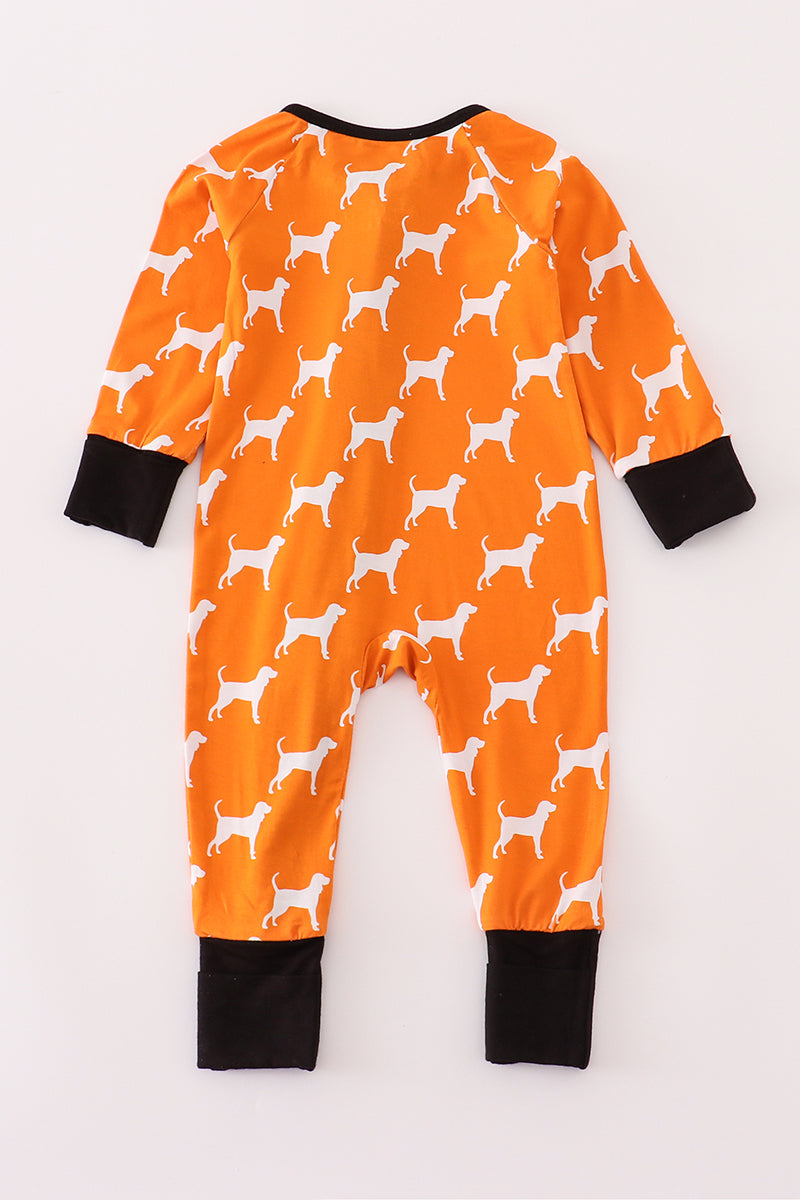 Orange Tennessee bamboo ruffle romper