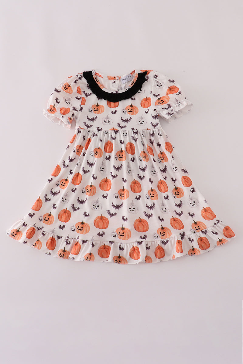 Black pumpkin print pants set
