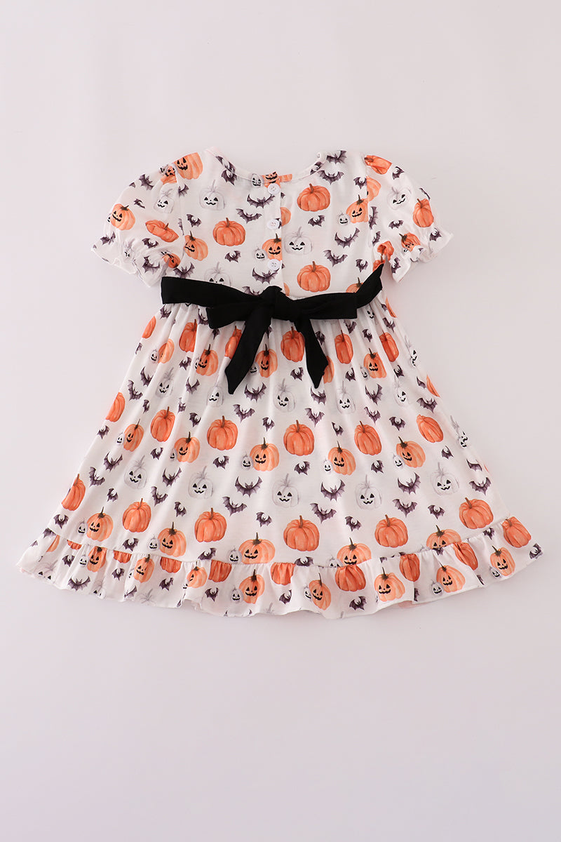 Black pumpkin print pants set