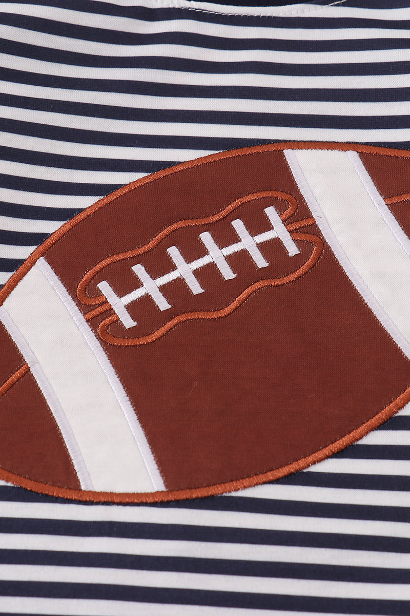 Navy football applique top