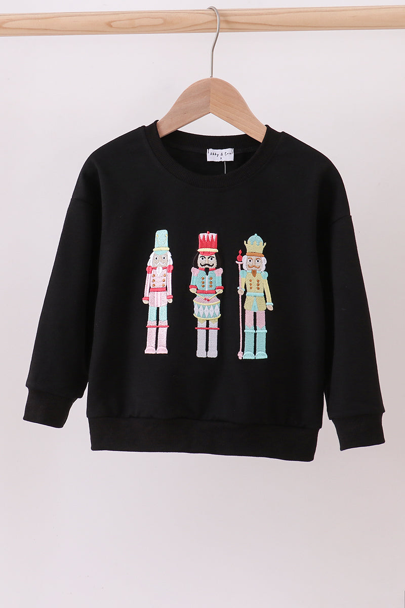 Black nutcracker embroidery mom &me top