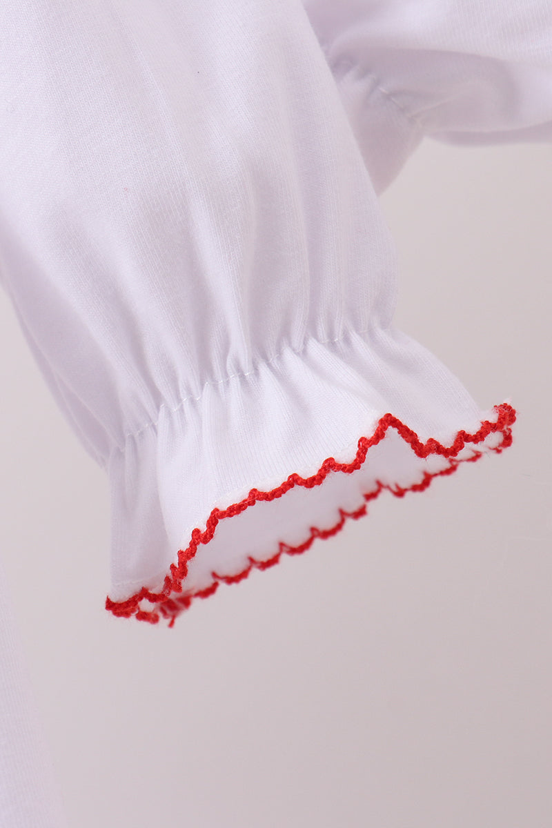 White wreath smocked ruffle bloomer set