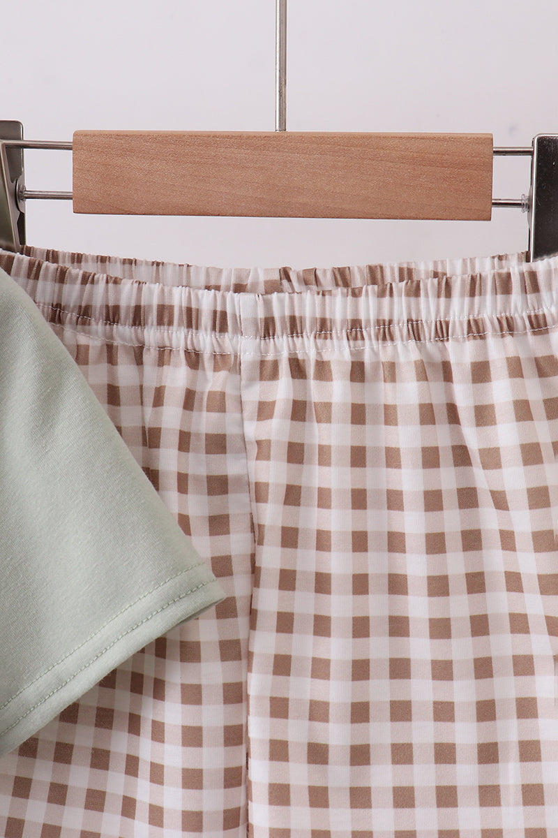 Green mallard applique shorts set