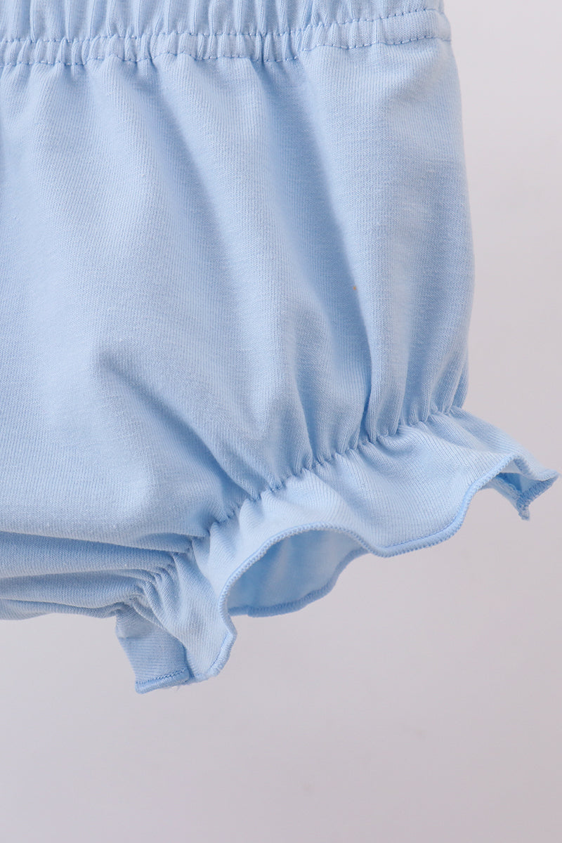 Blue starfish shell ruffle bloomer set