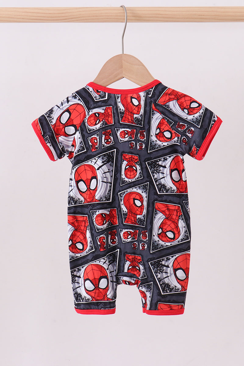 Red character bamboo romper