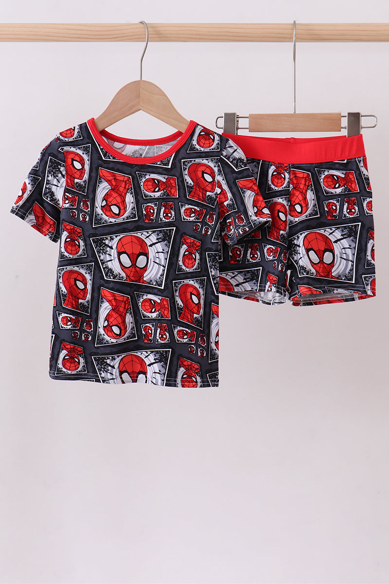 Red character bamboo pajama set