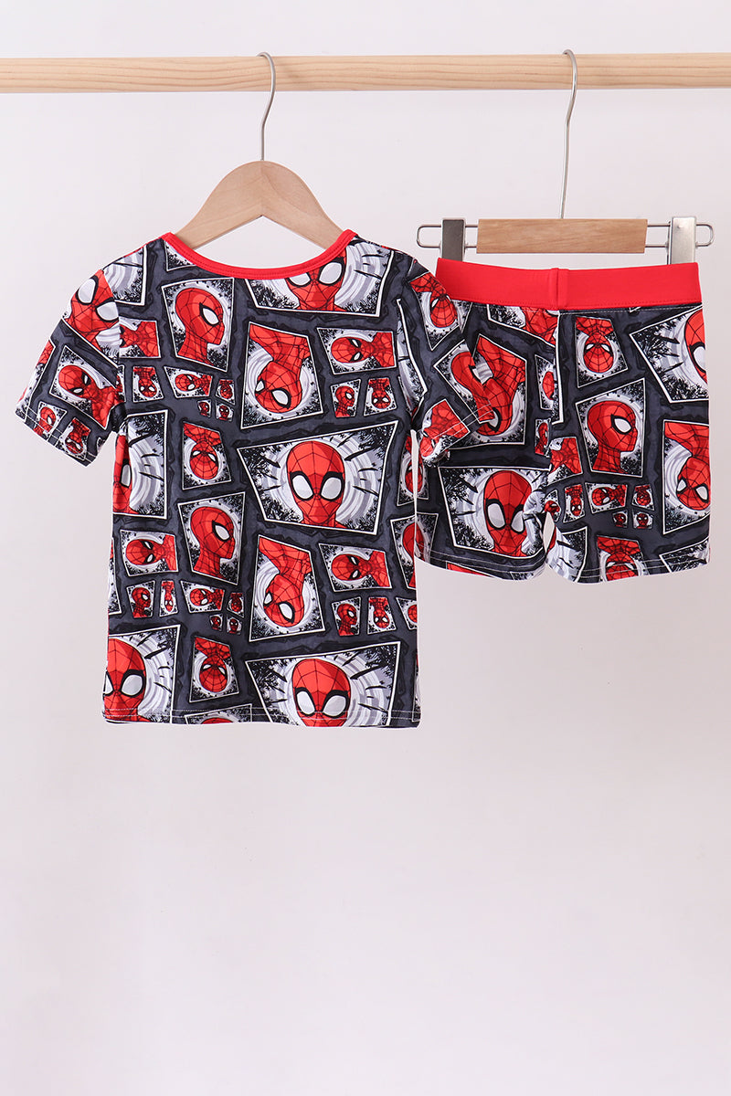 Red character bamboo pajama set