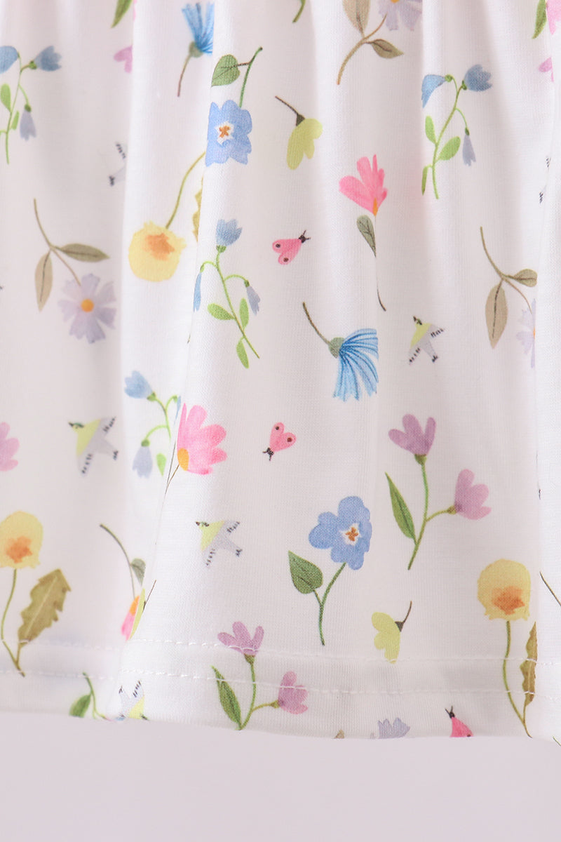 Pink duck smocked bloomer set